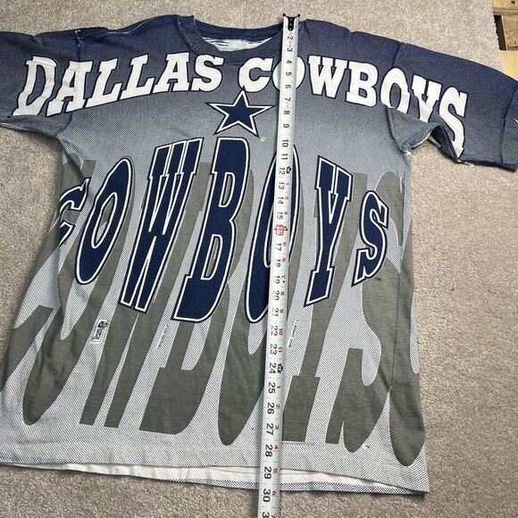 Rare VTG MAGIC JOHNSON Dallas Cowboys All Over Print Single Stitch T Shirt 90 L - Picture 3 of 8